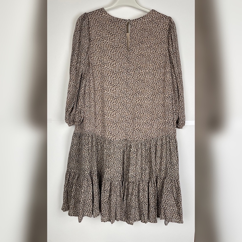 VICI Cheetah Prints 100%Rayon Mini Dress /Longline Tunic Dress 3/4Sleeve… - Picture 3 of 12